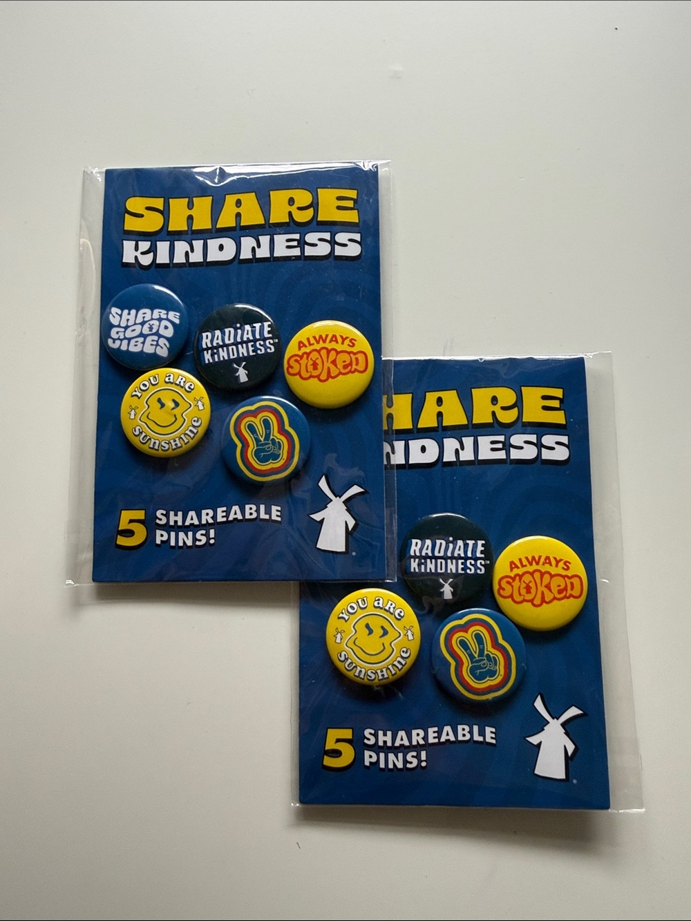 Dutch Bros Share Kindness 5-Pin Set - Yellow & Blue